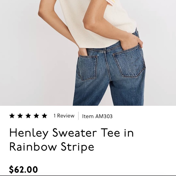 Madewell everyday sweater shirt w/ rainbow sleeves - Picture 10 of 10